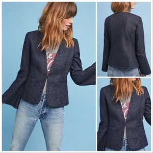 Anthro | Cartonnier Navy Pinstriped Blazer